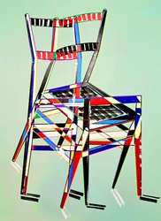 Chaise - superleggera, efter Gio Ponti, 2016 (olja på linneduk)