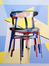 Chaise hCh33, efter Hans J. Wegner, 2016 (olja på linneduk)