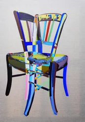 Chaise manifeste 1, 2023 (olja och akryl på blandad duk)