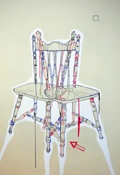 Chaise manifeste, 2023 (olja och akryl på blandad duk)