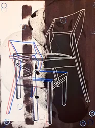 Chaise prototype, efter David Gour, 2023 (olja och akryl på blandad duk)