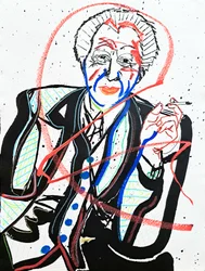 Surportrait : Frank Lloyd Wright, 2022 (akryl på papper)