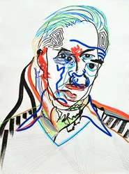 Surportrait : Hans J. Wegner, 2022 (akryl på papper)