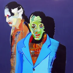 Surportrait: Three migrants  Sébastien, 2020 (olja på duk)