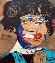 Surportrait : Whitney Houston, 2020 (olja och akryl på trä)