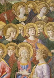 Choir of Angels, detalj från the Journey of the Magi-cykeln i kapellet, ca 1460 freskdetalj av 70615