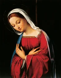 Madonna, detalj från Nativity av Garofalo (1481-1559)