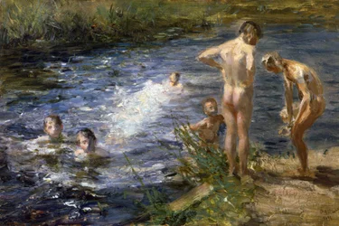 Pojkar vid floden, 1899.