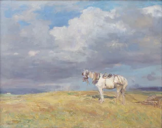 Vit häst, ca 1910 (olja på duk)