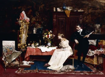 Presenterar hennes porträtt, 1883