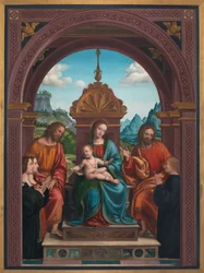 Madonna och barn, St. James, St. Philip och Antonio Bustis familj