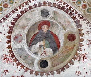 Representation of a Dominican Cardinal (A Dominican Cardinal) Fresco av Bernardino Zenale och Bernardino Butinone