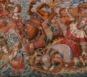 flamländsk gobeläng. Serien The Honours. Fortune, The Way to the Honors (La Fortuna, Camino de los Honores). Femte gobeläng i serien. Modelltecknare från Bernard van Orleys och Jan Gossaert de Mabuses krets. Tillverkning Pieter van Aelst, Brusse