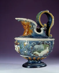 Aiguiere de faience skapad av Bernard Palissy-skolan (cirka 1510-1589) Paris, Louvren