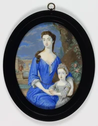 Lady Henrietta Cavendish Holles Harley (akvarell på elfenben)