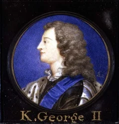 Porträtt av George II (1683-1760) (akvarell på kort)