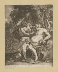 Bacchus omgiven av satyrer