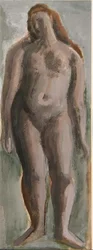 Stående kvinnlig figur (gouache på papper)