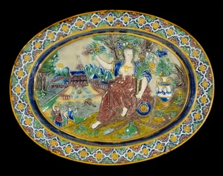 Den vackra keramikkrukan i glaserad lera av Bernard Palissy (1510-1589)