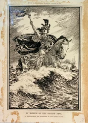 För att hedra den brittiska flottan. Till minne av den tyska flottans kapitulation. Framsidan av Punch, 27 november 1918