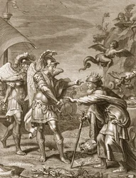 Phineus levereras från harpierna av Calais och Zethes, 1731