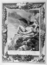 Prometheus torterad av en gam, 1733