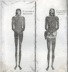 Representation av dölje av Besancon och dölje av Turin Gravyr från "Illustration av religiösa ceremonier och seder för alla världens folk" av Bernard Picart (1723-1743) 1819 Privat samling