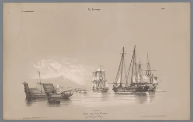 Segelfartyg i hamnen Skildringer av livet på landsbygden (serietitel) La kampanj. Etudes varieés aux deux Crayons (serietitel på objekt)