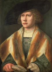 Porträtt av en ung man, möjligen ett självporträtt, ca 1520 (panel)