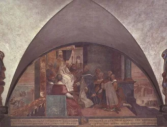 Mtakatifu Antoninus Anajiwasilisha Kwa Papa Eugenius III kama Balozi, lunette (fresco)swed