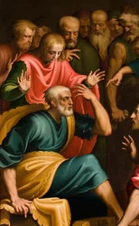 Kapell av SS sakramentet, första span sydsidan, Bernardino Campi, Lavender of the Feet, detalj 1569