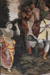 Detalj av Saint Catherines martyrskap (fresk)