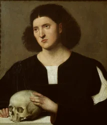 Porträtt av en ung man med en skalle, c1510-1515