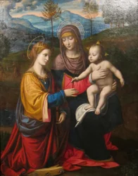 "Madonna med barn och den heliga Katarina av Alexandria" av Bernardino Luini, Cincinnati Art Museum