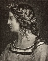 Jungfrus äktenskap, gravyr från detalj av fresk av Bernardino Luini i Saronno helgedom, Italien, från L