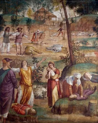 Den förstföddas död, av Bernardino Luini (ca 1480-ca 1532), fresk överförd på trä, 211x169 cm.