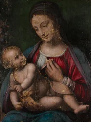 Jungfru och barn, ca 1500 (olja på trä)