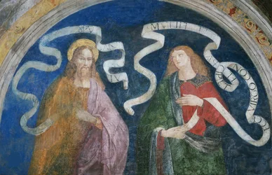 Aposteln Andreas och profeten Jesaja - Aposteln Andreas och profeten Jesaja, av Pinturicchio, Bernardino, Workshop från (1454-1513). Färsk