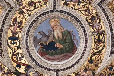 St John the Evangelist, detalj av De fyra evangelisterna (fresk
