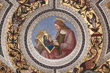 St Luke, detalj av De fyra evangelisterna (fresk