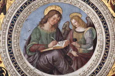 St Matthew, detalj av De fyra evangelisterna (fresk