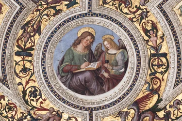 St Matteus, detalj av De fyra evangelisterna (fresk