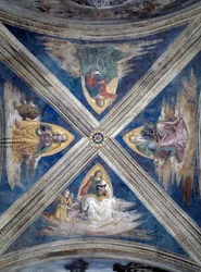 Berättelsen om St Bernardin, evangelisterna (Tetramorph) (fresko, ca 1486)