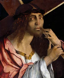 Kristus bär korset, av Bernardino di Bosio Zaganelli (ca 1460-ca 1510), Italien