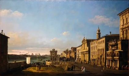 Bernardo Bellotto - Vy över Via di Ripetta i Rom, 1742-1744