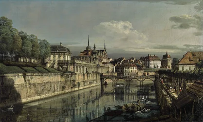 Tyska: Dresden, am Zwinger En vy över Zwingers vallgrav