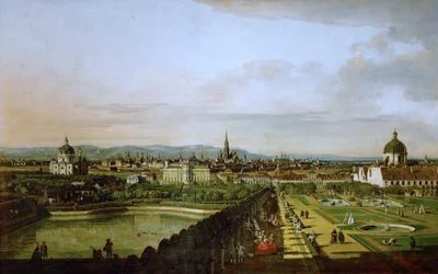 Tyska: Wien, vom Belvedere aus gesehen Vy över Wien från Belvedere