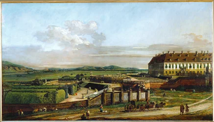 Slottet Schlosshof, Österrike, sett från norr, byggt av prins Eugen av Savojen (olja på duk)