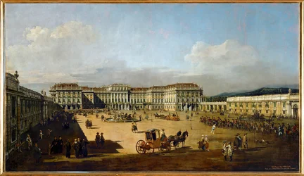 Slottet Schönbrunn sett från entrégården (målning)