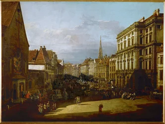 Mehlmarkt i Wien, Österrike (olja på duk)